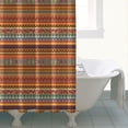 thumbnail image 4 of Orange Ethnic Stripe Pattern Shower Curtain 72"x84" ,Bathroom Decorative Shower Curtains Set with 12 Hooks,Modern Waterproof Washable Shower Curtain, 4 of 6
