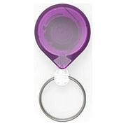 KEY-BAK MINI-BAK Retractable Key Holder with Nylon Cord, Swivel Bulldog Clip, Split Ring, Translucent Purple, 36" Nylon Cord / 2 oz. (0217-005)