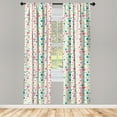 thumbnail image 2 of Ambesonne Bakery Curtains, Colorful Crackers and Dots, Pair of 28"x95", Soft Pink Dark Seafoam, 2 of 4