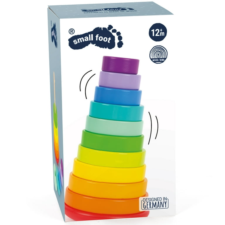 Small Foot Wooden Toys Large Stacking Rainbow Tower Designed for 