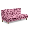 thumbnail image 2 of Xoenoiee Pink Butterfly Heart Pattern Futon Cover Armless Couch Cover Sofa Bed Slipcover Without Armrest Soft Fabric Covers Valentine's Day Decor 1-Piece Form Fit Stretch Futon Protector for Kid Pet, 2 of 7