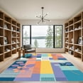 thumbnail image 2 of ODIKA 2'x3' Machine Washable Non-Slip Area Rug, Abstract Teal High Traffic Rug with Pad, Blue, 1050088, 2 of 8