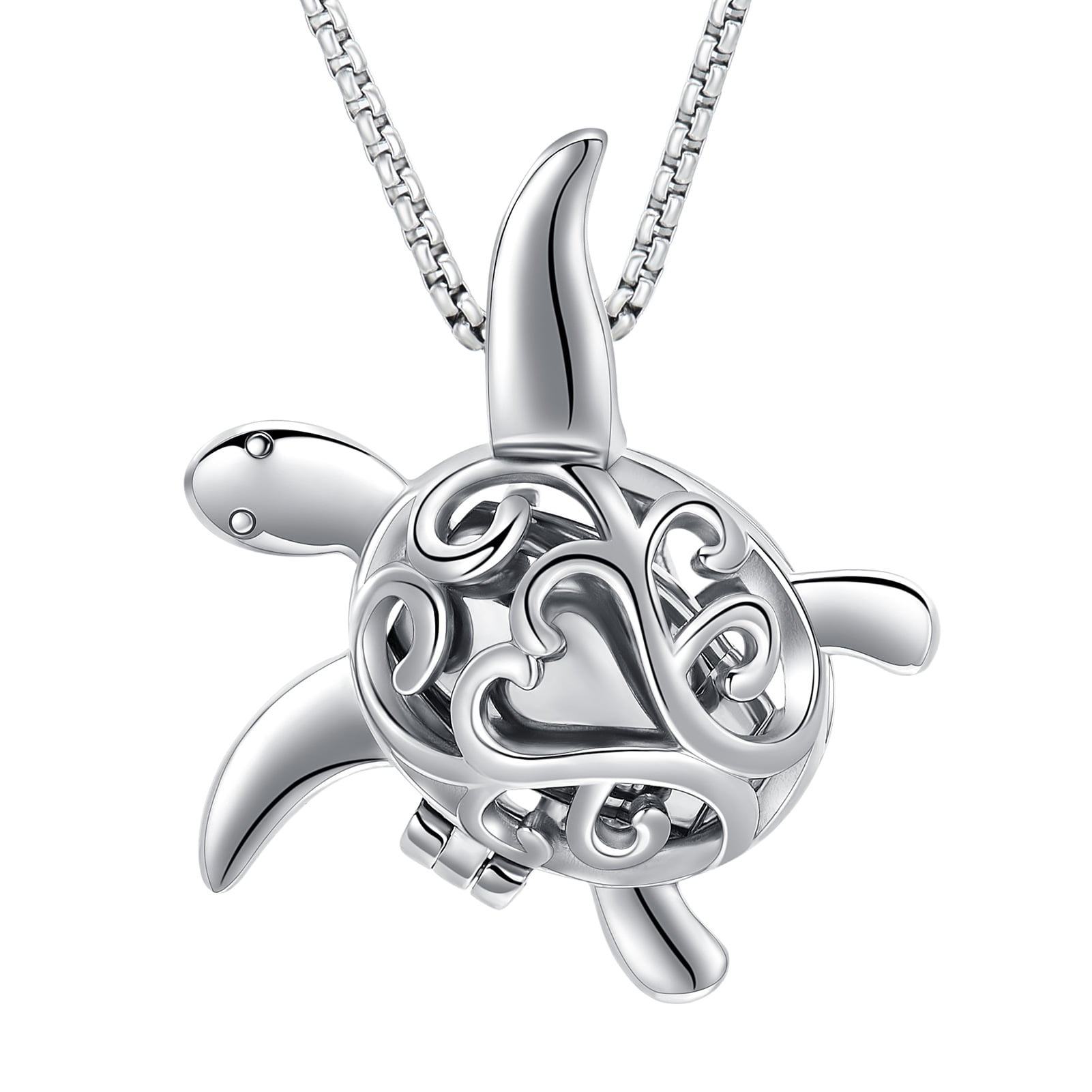 Detachable Sea Turtle Cremation Jewelry for Ashes Urn Necklace Keepsake Memorial Urns Pendant Ashes Jewelry for Pets/Human