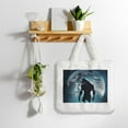 thumbnail image 5 of Yiaed Moon Wolf Warrior Print Fluffy Shoulder Bag Plush Bags Women Ladies Tote Bag Fluffy White Furry Purse Handbag for Autumn and Winter, 5 of 7