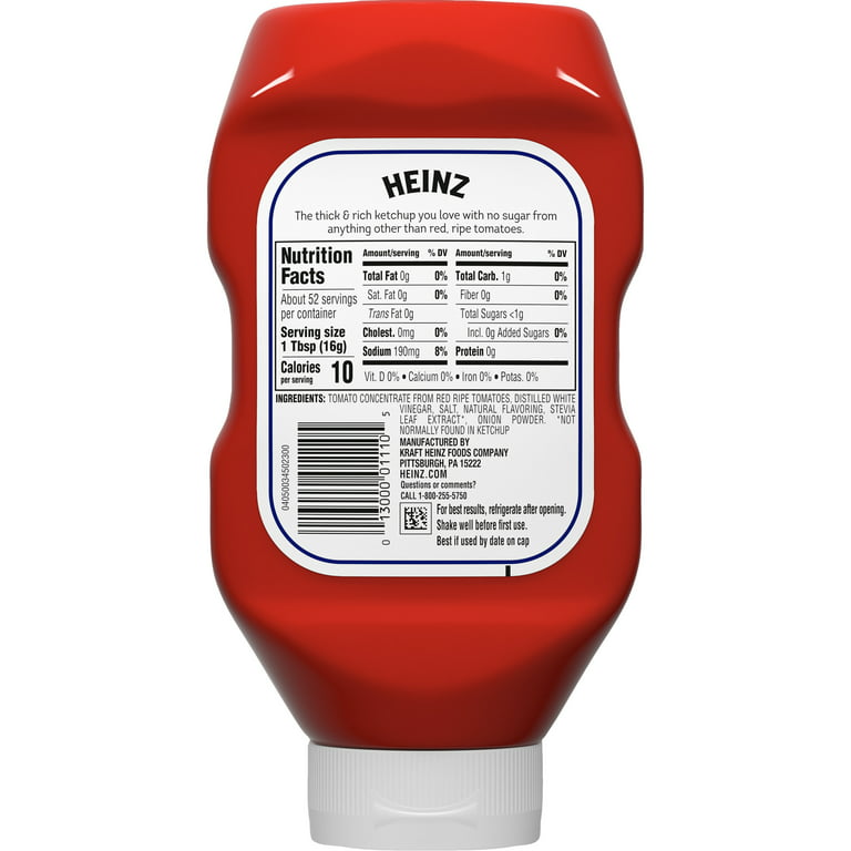 Heinz Tomato Ketchup With No Sugar
