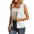 thumbnail image 5 of Ashirexll Womens Casual Tops Solid Color Casual Fashion Sleeveless Cardigan Coat Outerwear Top for Spring Summer, 5 of 7