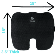 FOMI Extra Thick Coccyx Seat Cushion and Back Support Combo | Large Seat Pad and Lumbar Pillow for Car, Office, Gaming Chair, Wheelchair | Sciatica, Tailbone Pain Relief | Superior Memory Foam Comfort