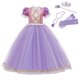 thumbnail image 1 of Vestido de fiesta de cumpleaños de princesa púrpura para niños, manga abullonada, vestido de baile Floral de tul para niñas pequeñas, Cosplay personalizado, 2-10T, nuevo Fivean unisex, 1 of 2