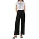 thumbnail image 2 of Pantalones de trabajo formales para mujer INSPIRE CHIC con pliegues en la parte delantera, pantalones rectos de oficina con bolsillos, L, negro, 2 of 4