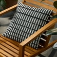 thumbnail image 3 of TOWN & COUNTRY TERRA Alara Textured Geo Stripe Handcrafted Indoor Outdoor Decorative Pillow, 100% Recycled Materials, UV Fade Resistant, Water Repellent, Black/Ivory, 20"x20", 3 of 9