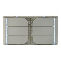 Furniture of America Agena Modern 6-Drawer Adult Dresser with LED, Light Gray