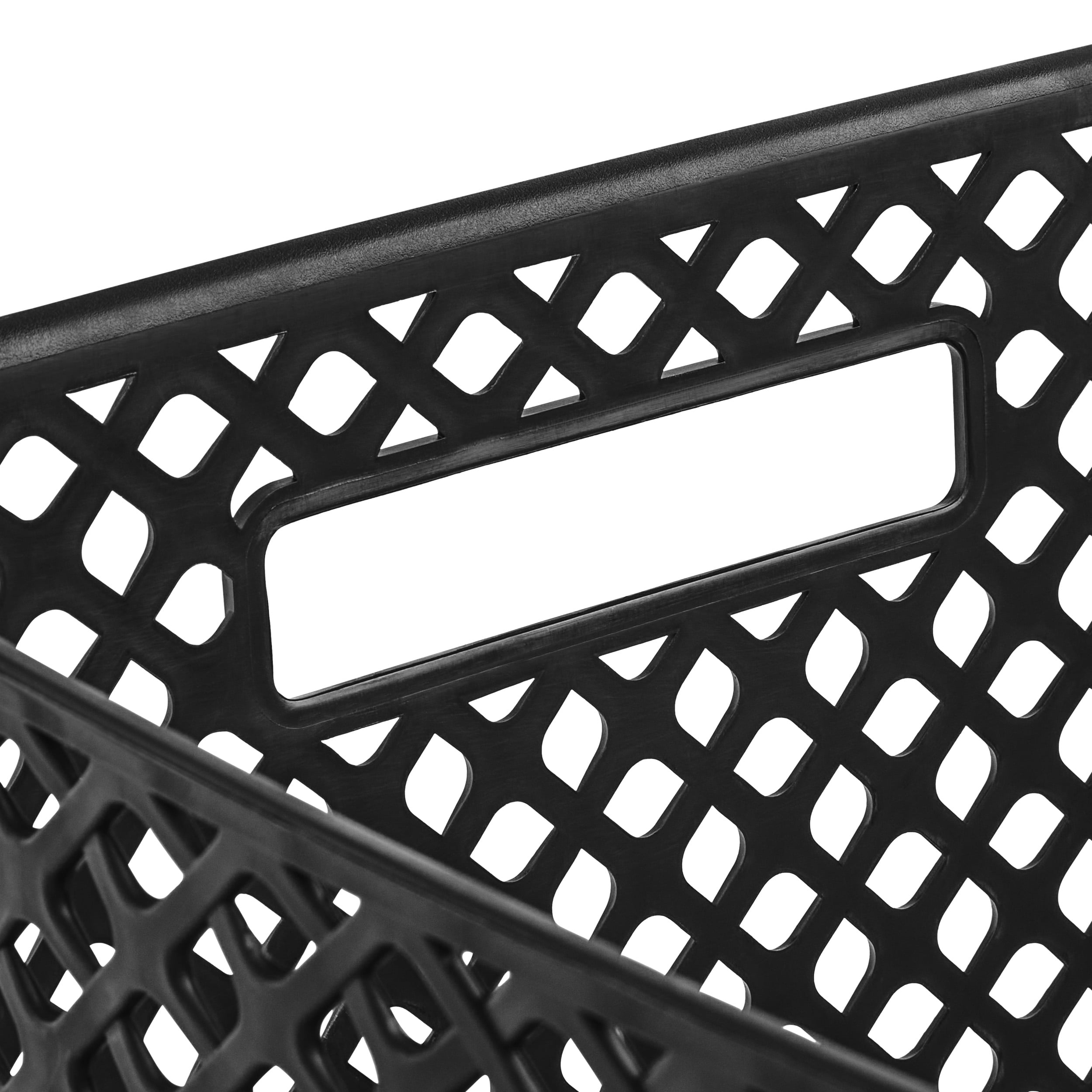 (4 pack) Mainstays Cube Black Decorative Plastic Storage Basket, 13 in x 11 in