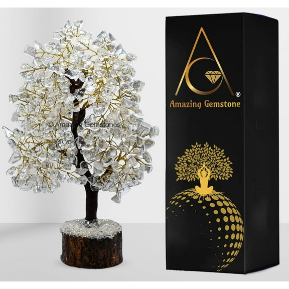 Clear Quartz Crystal Tree - Healing Crystal Bonsai Tree Room Decor Office Desk Decor