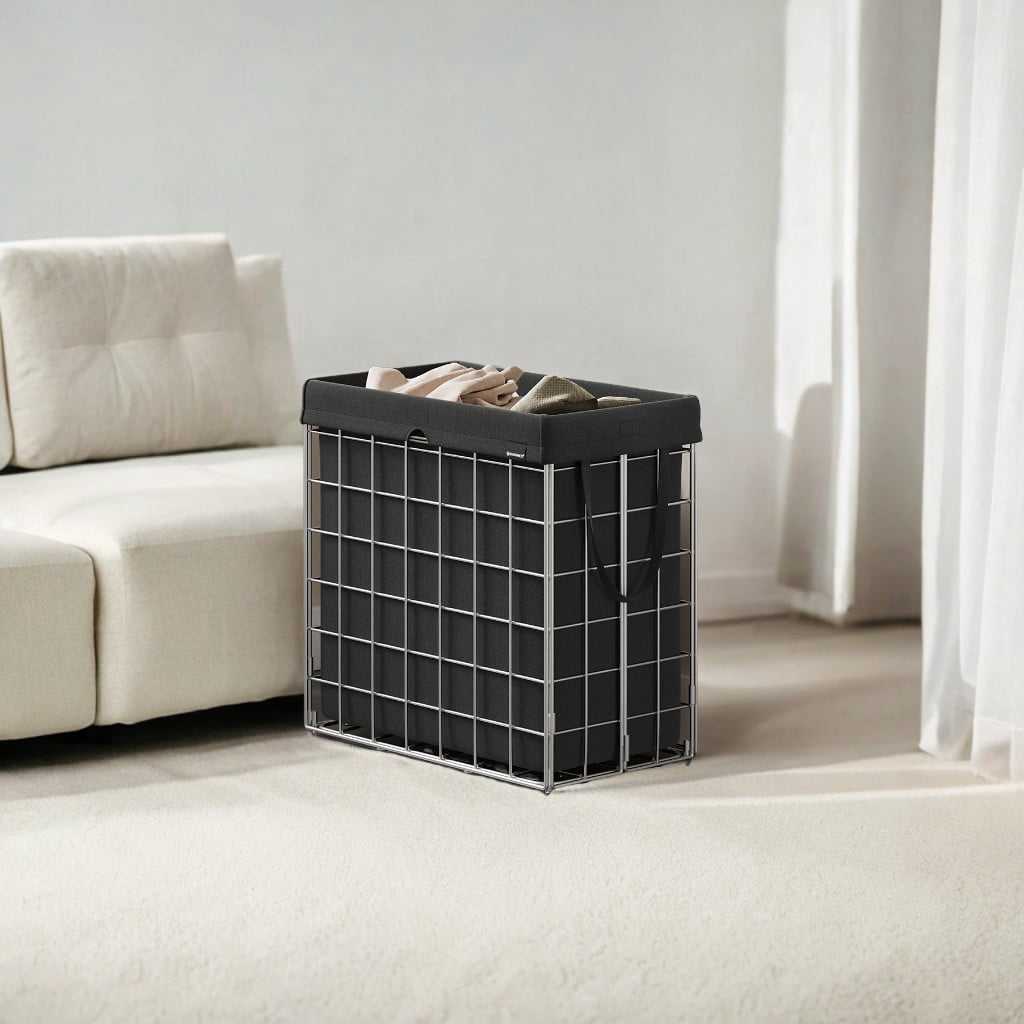 Laundry Hamper with Removable Washable Liner, 29 Gal. (110L) Collapsible Clothes Basket with Metal Wire Frame Laundry Bin