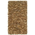 thumbnail image 3 of SAFAVIEH Mariam Leather Shag Runner Rug, Light Gold, 2'3" x 11', 3 of 10
