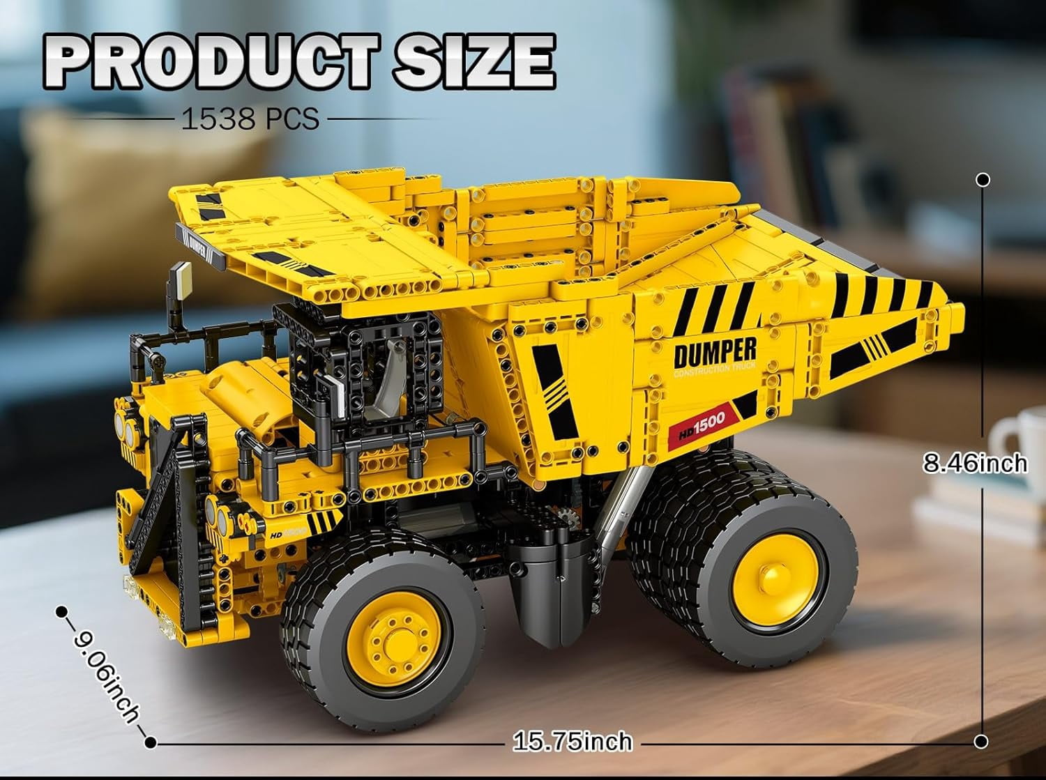 Building Set for Adults with Control Remote STEM Gifts for Teens Age 14 and up, Mining Dump Truck Collectible Model for Birthday, Heavy-Duty Construction Vehicle Building Toys Kit 22025