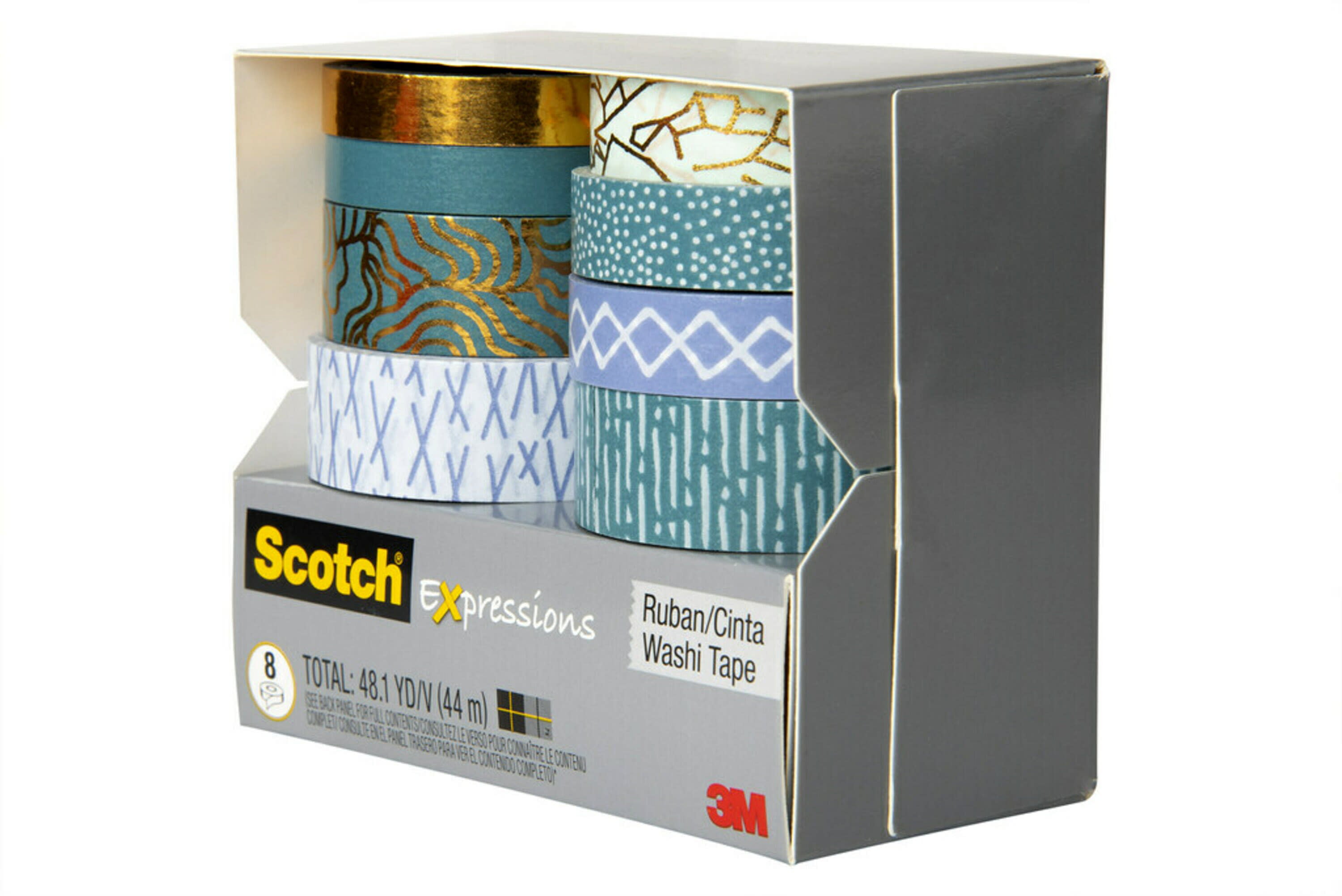 NEW Scotch Expressions coloring book washi tape - set of 5 - floral or  geometric