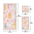 thumbnail image 3 of 3 Piece Bath Towels Set Bath Towel, Hand Towel and Face Towel for Bathroom, Gym, Hotel Halloween Pink Elements, 3 of 8