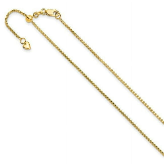 Finest Gold Leslies 14K Yellow Gold Adjustable 1.35 mm Round 22 in. Box Chain