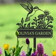 thumbnail image 5 of KAINSY Personalized Garden Metal Sign, Custom Garden Stake, Hummingbird Yard Stake, Customized Name Sign for Outdoor, Outdoor Gardening Decor Gifts for Gardeners(10inches), 5 of 9