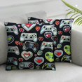 thumbnail image 3 of Acheng Pillow Cover Gamer Square Throw Pillow Case Video Game Controller Cushion Cover for Game Boys Bedroom Playroom 2 Pack  12x12in, 3 of 7