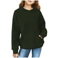 thumbnail image 1 of FAOWME Child Solid Color Hooded Silk Checked Tops Coat Army Green 3-4 Years, 1 of 4