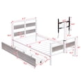 thumbnail image 4 of Twin Metal Platform Bed Frame with Rotatable TV Stand, Metal Platform Bed Frame with 2 Storage Drawers and Rotatable TV Stand for Bedroom, No Box Spring Needed (White), 4 of 9