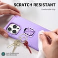 thumbnail image 6 of Elehold Hybrid Rugged Case for iPhone 14 Pro Max with Magnetic Ring Holder Kickstand Hard PC Soft Silicone Anti-Scratch Shockproof Protective Case For iPhone 14 Pro Max 6.7 inch,Purple, 6 of 8