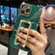 thumbnail image 1 of Soporte cuadrado de cristal 3D de Corea, funda de teléfono chapada en oro para iphone 14 12 Pro Max MiNi 11 13 Pro X XS XR 6 S 7 8 Plus SE Fivean unisex, 1 of 2
