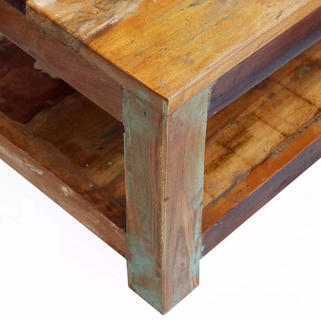 Kepooman Modern Rectangle Reclaimed Wood Coffee Accent Table for Living Room Bedroom, 35.4" x 17.7" x 13.8", Brown Kepooman Modern Rectangle Reclaimed Wood Coffee Accent Table for Living Room Bedroom, 35.4" x 17.7" x 13.8", Brown