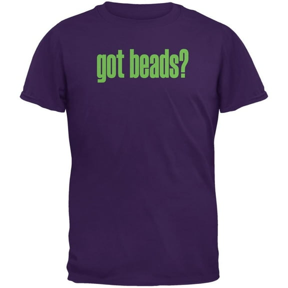 Mardi Gras Got Beads Purple Adult T-Shirt - Medium