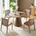 thumbnail image 3 of Kevinplus 47.24'' Round Modern Style MDF Wood Dining Table in Walnut Suitable for Kitchen, Living Room, Cafe, Milk Tea Shop, 3 of 9