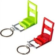 Fuso Multifunction Keychain With Smartphone Stand - Pack of 2 (Green, Red)