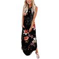 thumbnail image 1 of SMihono Robe Maxi Bohème d'Été pour Femmes Grande Taille Design Décontracté Robe Longue Sans Manches Col en V Robe de Plage, 1 of 5
