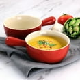 thumbnail image 3 of Crock Pot 2 Piece Stoneware 22oz Soup Bowl Set with Long Handle in Gradient Red, 3 of 7