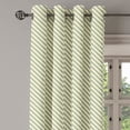 thumbnail image 2 of Ambesonne Retro Grommet Curtain, Bias Green Stripes, 50" x 120", Jade Green and Cream, 2 of 6
