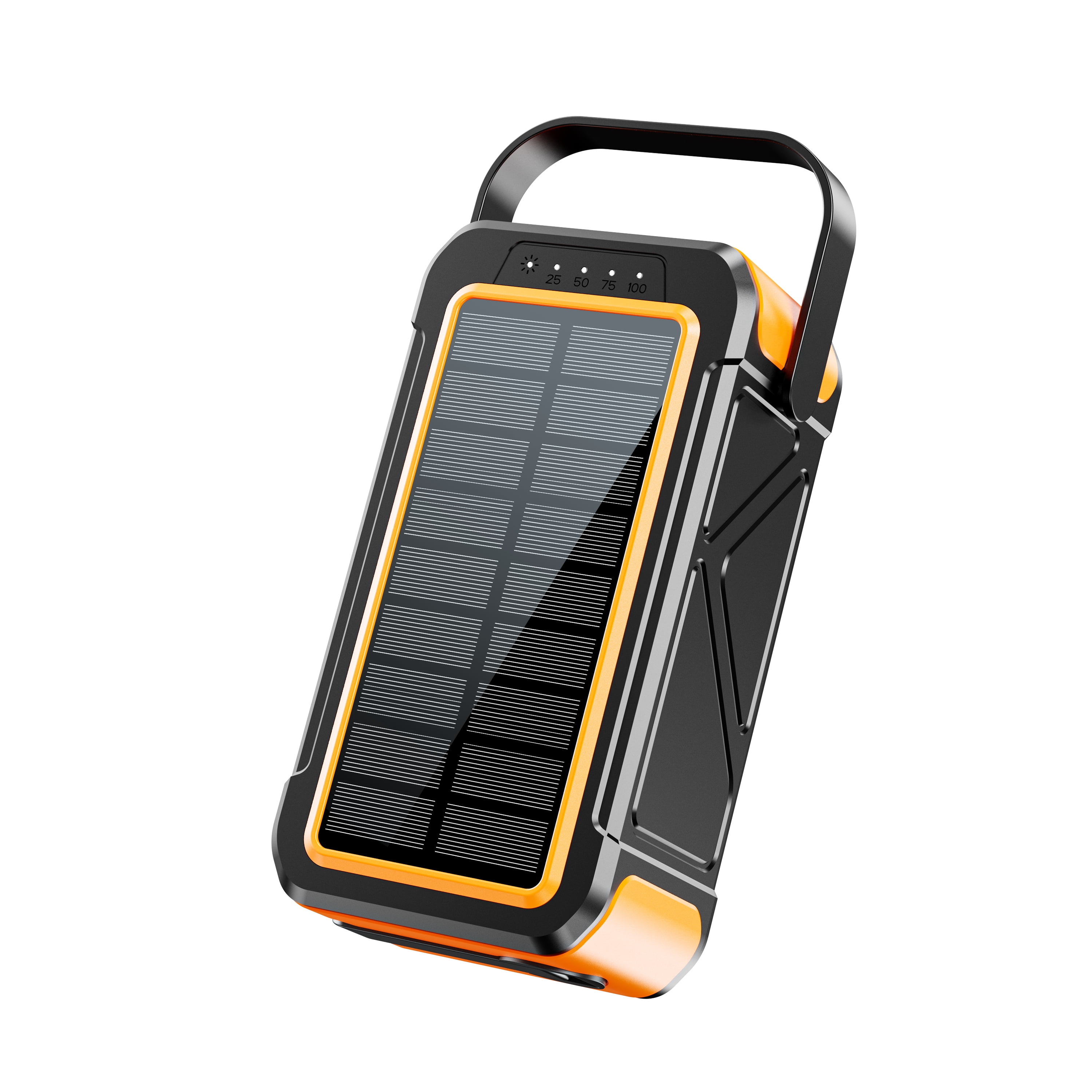 Solar Charger 80000mAh Built-in Cables, 22.5W Fast Charging Portable Power Bank with USB C, Camping Light, Flashlight, Battery Pack for iPhone 16 15 14 13 12 11, iPad, Samsung, Apple Watch, Yellow