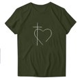 thumbnail image 3 of Fiudx Ofertas Del Día Blusa de Manga Corta con Estampado de Moda para Mujer, Divertida Camiseta con Cuello Redondo, 3 of 3