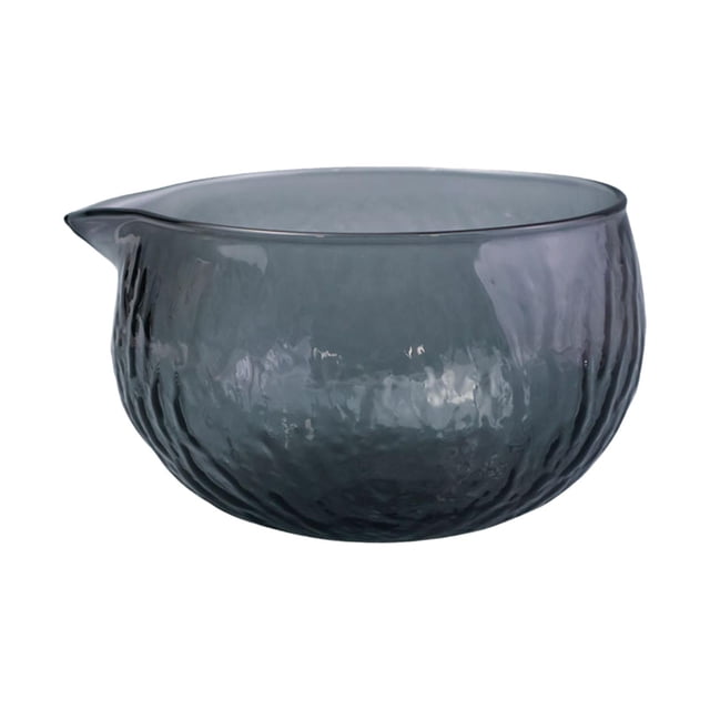 Flynix Glass Matcha Bowl Mixing Bowl, Traditional 4.72inch Handcrafted Glass Tea Chawan black