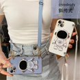 thumbnail image 2 of Funda de teléfono con cordón cruzado de astronauta para iPhone 13, 12, 11, 14 Pro Max, XR, XS Max, X, 7, 8, 6, 6S Plus, Mini funda de silicona con soporte Fivean unisex, 2 of 2