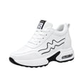 thumbnail image 3 of Willtoo Women's Platform Hidden Wedge Fashion Sneakers Lace‑Up Faux Leather Height‑Boost Walking Shoes, Non Slip Comfortable Casual Sport Shoes, 3 of 6
