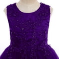 thumbnail image 5 of IBTOM CASTLE Flowers Girls Tulle Lace Dress for Kids Wedding Bridesmaid Pageant Birthday Party Communion Formal Princess Prom Maxi Gown 9-10 Years Dark Purple, 5 of 8