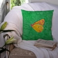 thumbnail image 3 of Butterfly Orange on Green Fabric Decorative Pillow, 3 of 4
