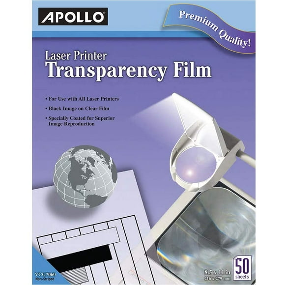 Apollo Imprimante à Jet Laser et Film de Transparence de Copieur, 50 Feuilles (CG7060)