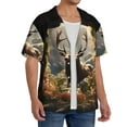 thumbnail image 2 of Honeii Enchanted Deer In Cave for Men's Short-Sleeved Button-Up Collared Shirt Featuring A Pocket, Perfect for Beach Vacations, And Travel Adventures.-Small, 2 of 5