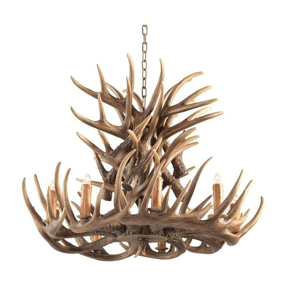 Design Living 9-Light 2-Tier Polyresin Antler Lighting Fixture