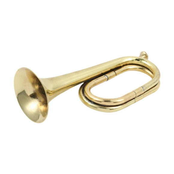 Trompeta con boquilla Trompeta Scouting Bugle para orquesta escolar de principiantes Oro