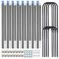 thumbnail image 1 of Yescom 8 Pack Trampoline Enclosure Poles w/ Caps & 11" U Shaped Ground Anchors Kit, 1 of 9