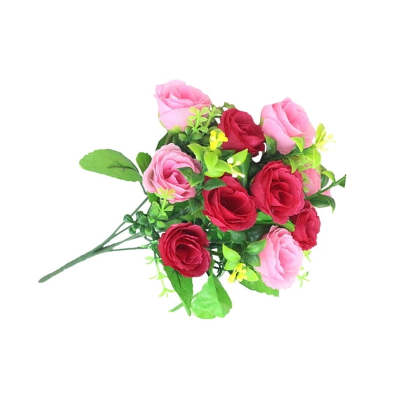 33CM Artificial Rose Bouquet, 10 Buds on 5 Stems, Small Rose Buds Bundle, Lifelike Fake Flowers for Home Wedding Restaurant Decor, Multiple Color Options, Ideal for Vase Filler & Table Centerpiece