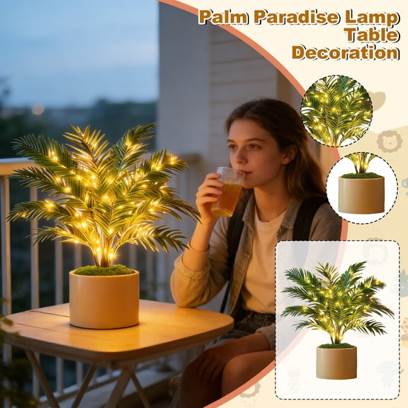 17.7" Artificial Lighted Tree Lamp Night Light for Womens Christmas Birthday Gifts, Twinkling Lighted Trees for Indoor Decor , Ideal for Ambiance Wedding Party Bedroom Bar Coffee Shop Decor Light, A